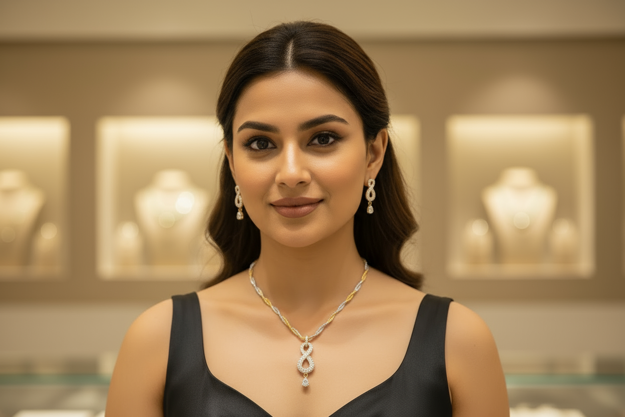 Infinity Symbol Pendant and Earring Set