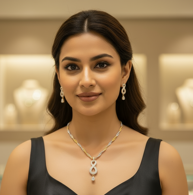 Infinity Symbol Pendant and Earring Set