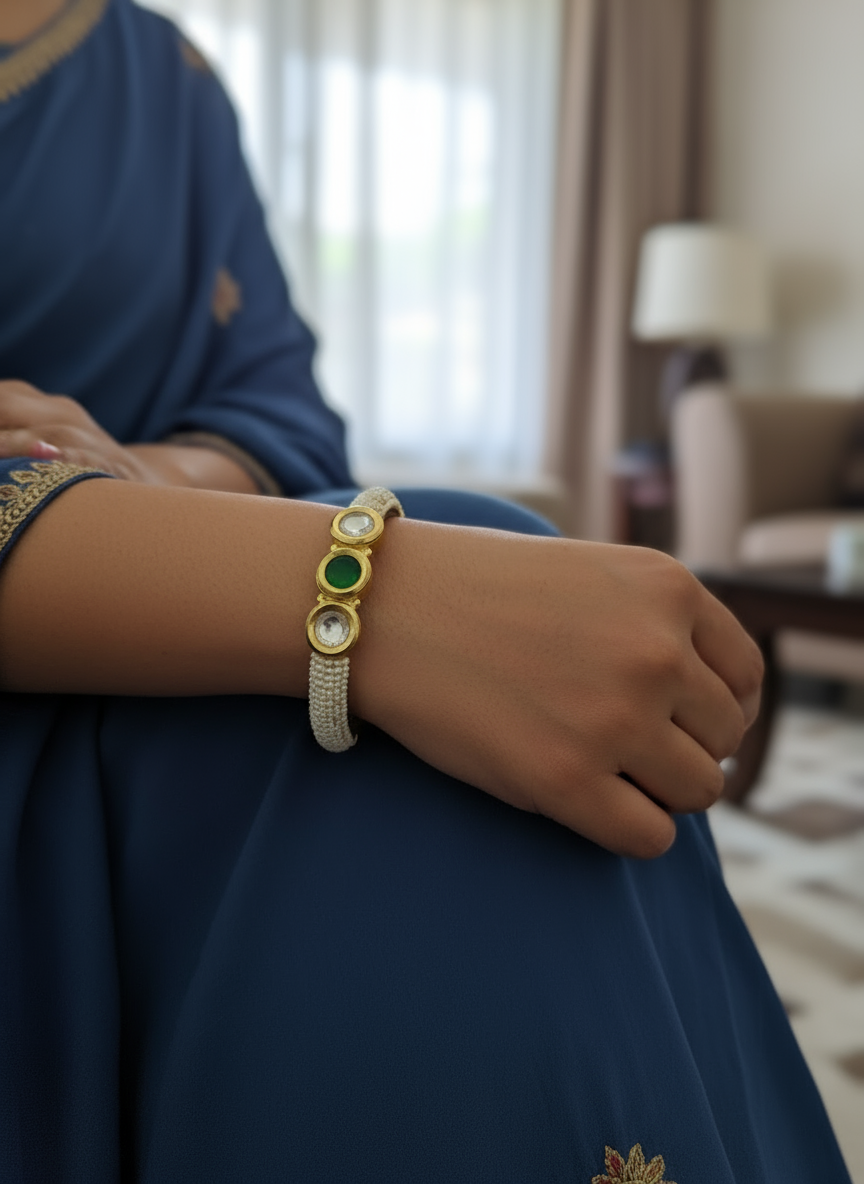 Multi-Strand Green Beaded Necklace and Earring Set